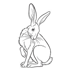 Total Hare Physical Makeup Figure - Hare vector - Hare Line art - Hare Drawing - Vector Lineart of Hare - Hare icon - outline of hare

