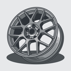 Car wheel illustration for conceptual design. Separated layers, easy to edit or change the colors in your vector supported software.