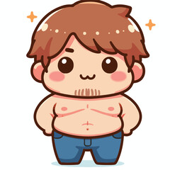 cute chubby adult male vector image 