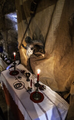 Religious satanic altar