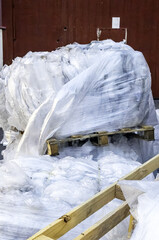 Pile of plastic for recycling