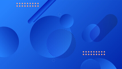 ABSTRACT BLUE BACKGROUND WITH CIRCLE GEOMETRIC SHAPES GRADIENT COLOR DESIGN VECTOR TEMPLATE GOOD FOR MODERN WEBSITE, WALLPAPER, COVER DESIGN