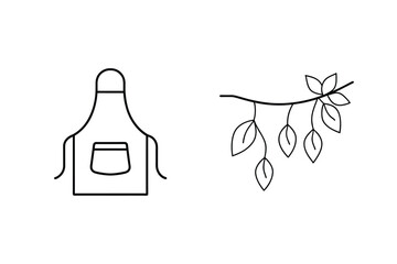 Apron and leafy branch garment clothing