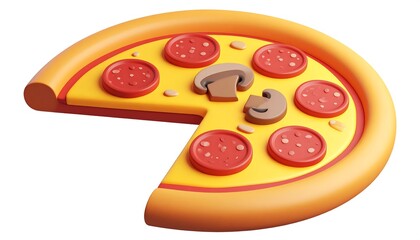 3D pizza slice graphic
