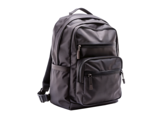  black backpack with front pocket  isolated on white background PNG, AI GENERATED