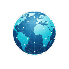 Fototapeta premium Digital globe with network connections isolated on transparent background