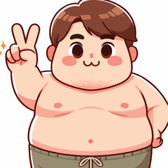 Obraz premium cute chubby adult male vector image 