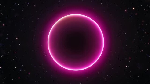 Cosmic Pink Singularity - 4K Luminous Orb in Polychrome Starfield