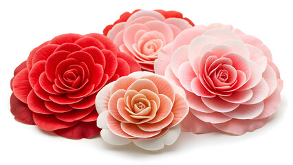 A Begonia flowers with layered asymmetry.
A begonia flower white clean background