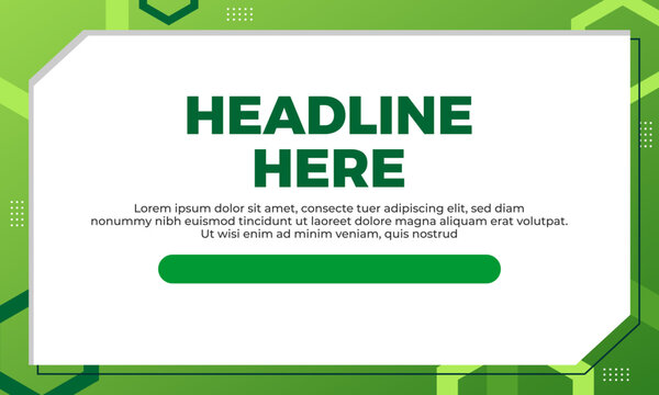 Modern Green Hexagonal Background Design with Placeholder Text for Business or Technology Content