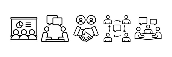 Teamwork  Icon Set, Containing design Teamwork, Dialogue, Collaboration, Team Collaboration, Business Meeting