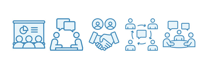 Teamwork  Icon Set, Containing design Teamwork, Dialogue, Collaboration, Team Collaboration, Business Meeting