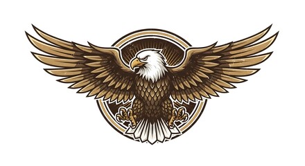 vector of eagle with wings logo style with white back ground