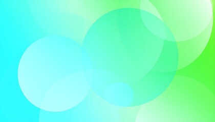 Abstract circles in light teal and lime green