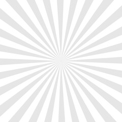 Light gray and white sunburst pattern with radial lines. Abstract geometric starburst background.