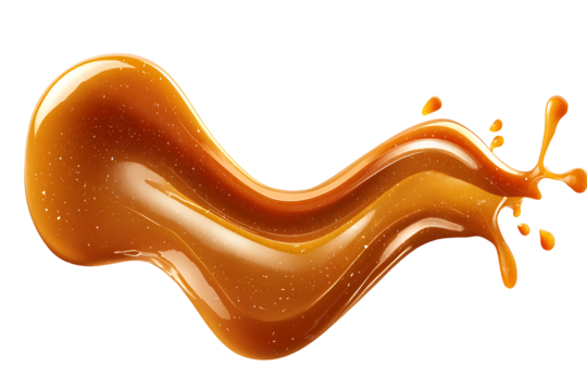 Liquid sweet melted caramel, delicious caramel isolated on transparent background.png