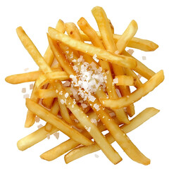 Golden French Fries Topped with Coarse Salt
