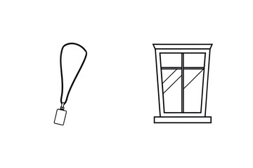 Lanyard and window outline badge holder frame
