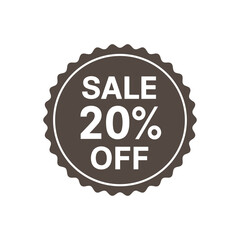 20% Off Sale Badge – Round Promotional Discount Label for E-commerce and Marketing Campaigns


