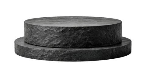 Dark gray stone pedestal