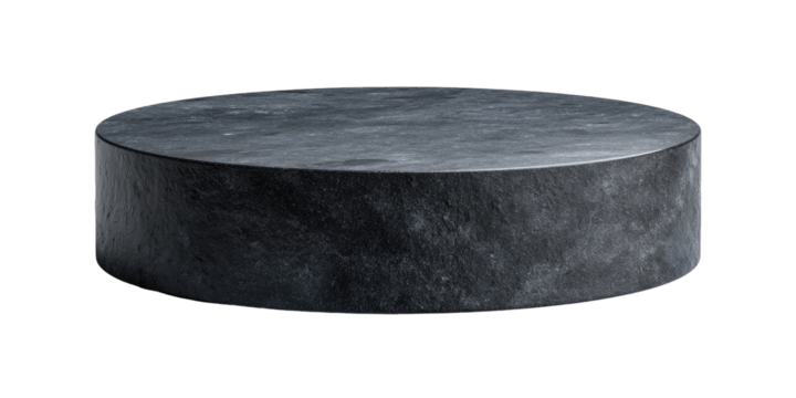Dark gray circular pedestal