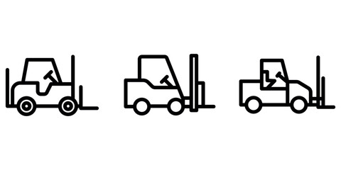 forklift outline or line icon design bundle.