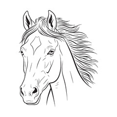 Profound Horse Inherent Nature Soul - Horse vector - Horse Line art - Horse Drawing - Vector Lineart of Horse - Horse illustration - vector of horse

