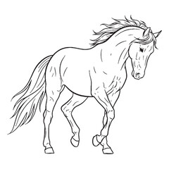 Powerful Horse Mane Feature Shape - Horse vector - Horse Line art - Horse Drawing - Vector Lineart of Horse - Horse illustration - vector of horse

