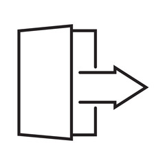 Single outline icon of emergency exit for fire escape or evacuation plan. Linier style. Editable stroke. Vector illustration.