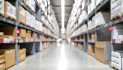 Fototapeta premium Warehouse shelves full of boxes.