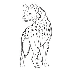 Striped Hyena African Creature Type - Hyena vector - Hyena Line art - Hyena Drawing - Vector Lineart of Hyena - Hyena illustration - vector of hyena

