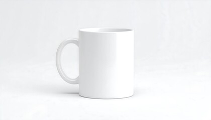 Fototapeta premium White mug on white background.