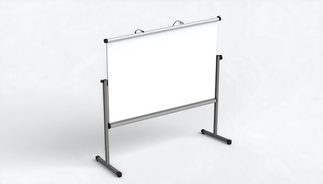 Whiteboard Presentation Stand on White Background.