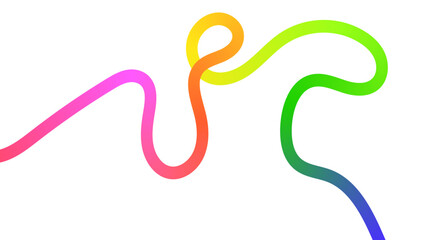 Abstract Color Wave Shape with Gradient on a White Background. Fluid Graphic Design. Vector Pattern with Rainbow Ribbons. 