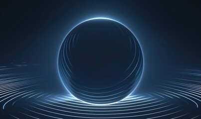 A sci-fi inspired tunnel with glowing blue neon lights in a spiral pattern creates a captivating vibe. generate AI