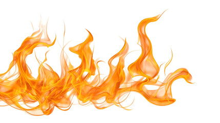 Fire flames isolated on white background