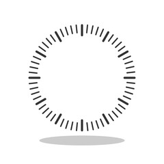 Blank clock face icon with shadow