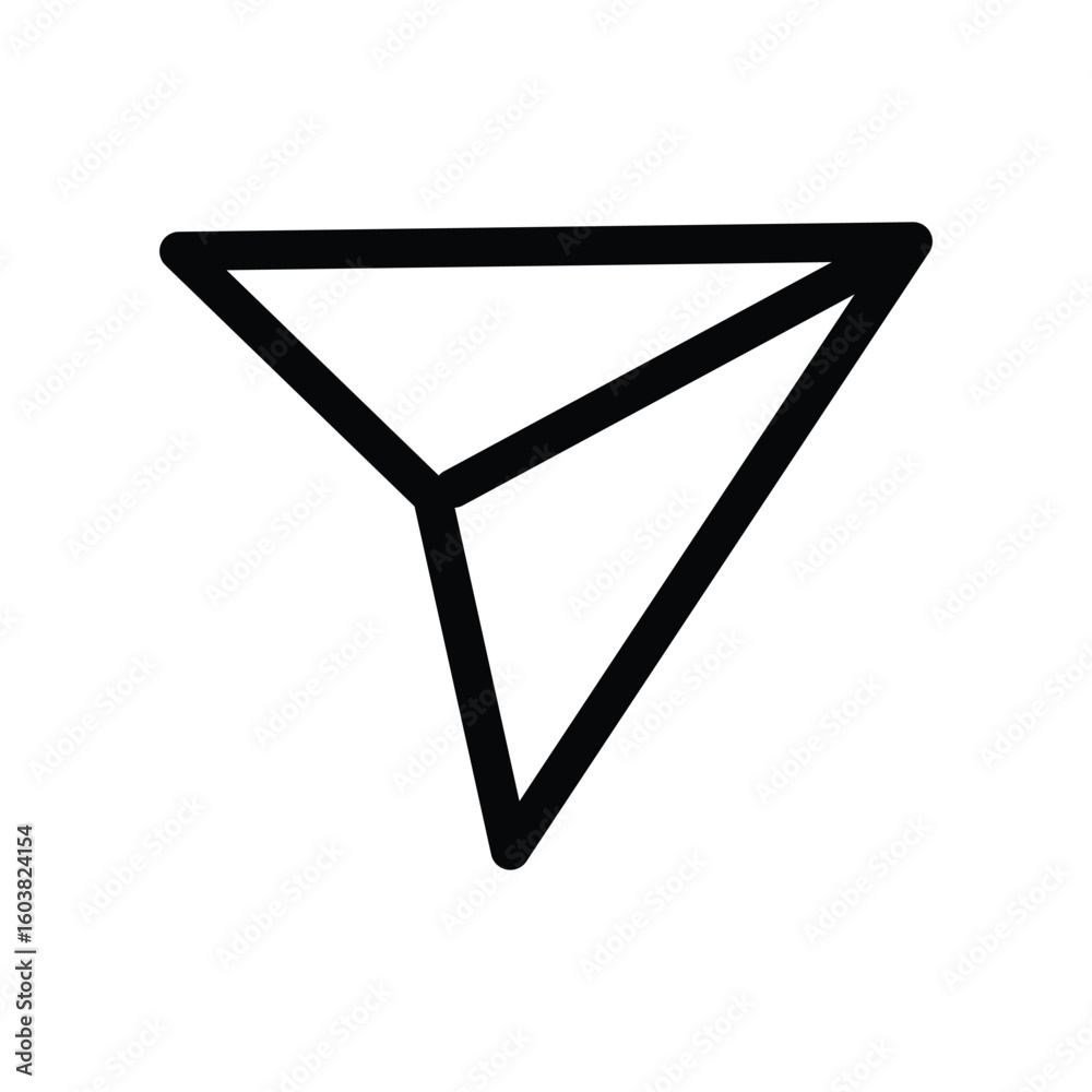 Poster A black triangular outline shape with an inner triangular line set against a white backdrop