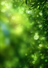Obraz premium Blurred green natural background with a bokeh effect.