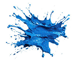 Deep blue liquid splash on black background