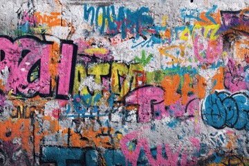 Obraz premium Graffiti-covered urban wall