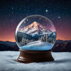 snow globe in the snow