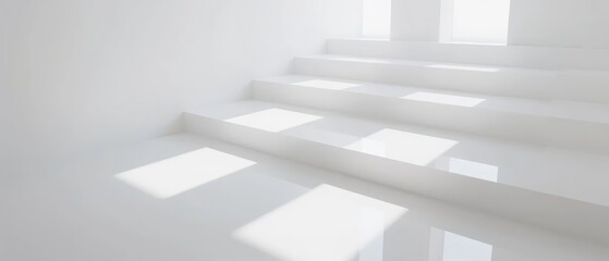 Obraz premium Minimalist Staircase with Natural Light