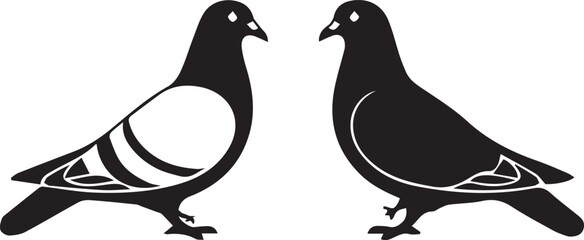 Silhouette of a pigeon vector illustration