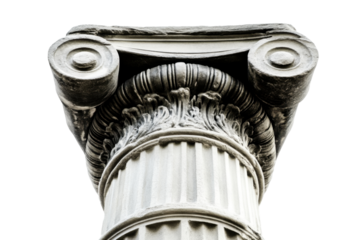 Close-Up View of an Ornate Classic Column Capital with Intricate Details and Elegant Design