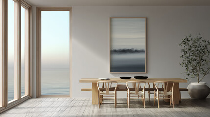 Serene Abstract Landscape in Minimalist Home Decor 
