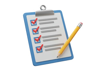 Isolated Task Checklist with Pencil and Checked Boxes