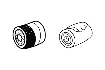 Sushi roll and bread roll food japanese