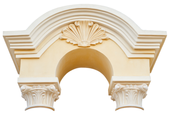 Ornate Architectural Arch Featuring Intricate Carvings and Classical Design Elements