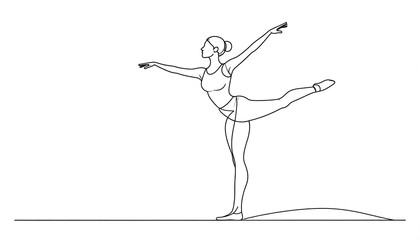 Continuous Line Drawing Ballerina 